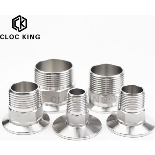 BSPT 1/2“ 3/4“ 1” 1-1/4” 1-1/2” 2“ Stainless Steel 304 Sanitary Hexagon Male Threaded Ferrule Pipe Fitting fit for Tri Clamp