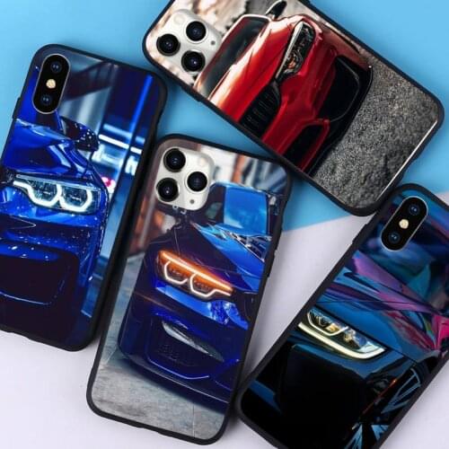 Blue Red Car man Sports car Phone Case for iPhone 11 12 pro XS MAX 8 7 6 6S Plus X 5S SE 2020 XR funda cover coque