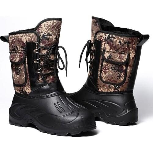 Keep warm Snow shoes Winter Fishing shoe waterproof Fishing Rubber boots Non-slip Plus velvet Wading fly fishing outdoor product