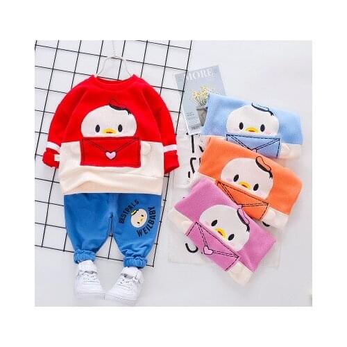 Spring Autumn Boys Clothing Set Children Casual Cotton Cartoon T-shirt+Pants 2pcs Clothes suits For Kids Girls Tracksuits New