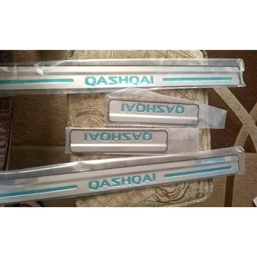 304 Stainless steel External door sill Internal Scuff Plate Car accessories For QASHQAI J10 2007-2013 4pcs