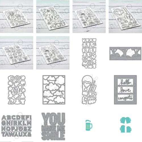 Raining Bear Bunny Monkey Cutting Dies & Stamps Scrapbook Dariy Decoration Stencil Embossing Template Diy Greeting Card Handmade