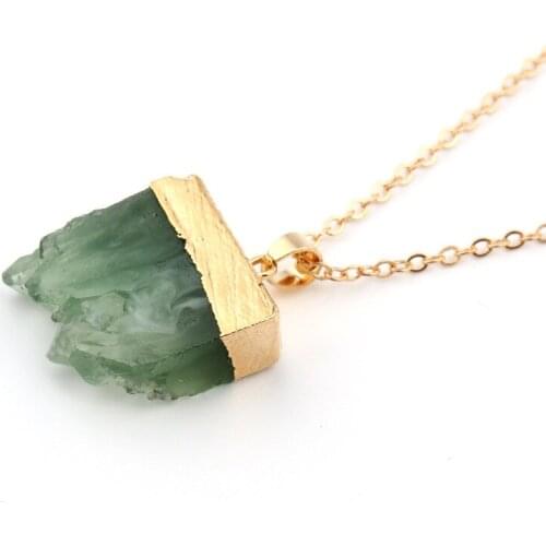 BELLAHYDIARY Bijoux Resin Irregular Stone Choker Chain Necklace Women Jewelry Gold Color Pink Green Necklaces Pendientes 2019