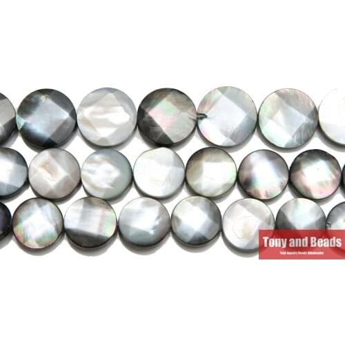 1 Strand =1Lot ! ) Black Lip Shell Faceted Coin Shell Loose Beads 10 12 15MM Pick Size For Jewelry Making BLS1