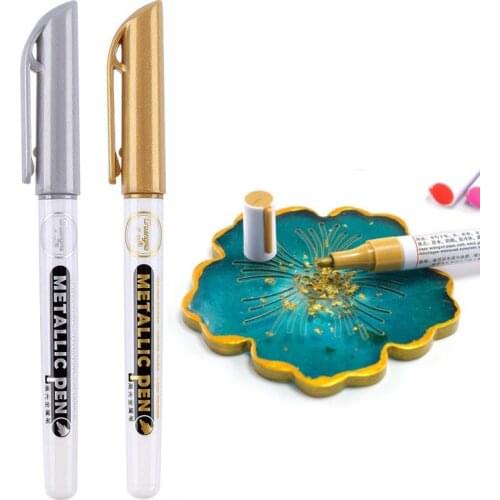 2pcs/Lot DIY Gold Silver Paint Marker Water-Base Marker Pen For Leather Dark Paper Painting Doodling Arts&Crafts