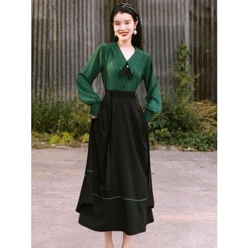 2020 new fashion womens clothing V-Neck Vintage Full 2 peice sets 2 piece outfits for women and top