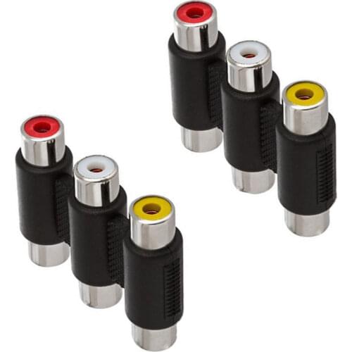 3 RCA AV Audio Video Female to Female Jack Coupler Adapter 3RCA Connector new