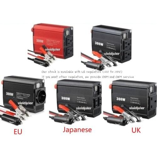300W US standard inverter dual USB4.2A power converter 12V to 110V car adapter charger