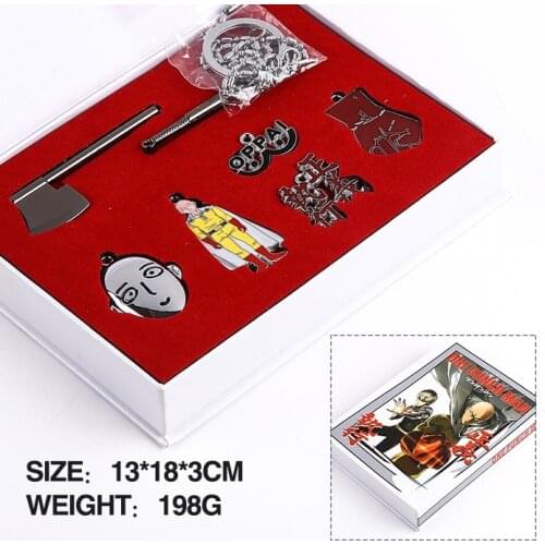 7pcs/set ONE PUNCHMAN Toys Alloy Keychains Necklace set Saitama Doll of 7pcs