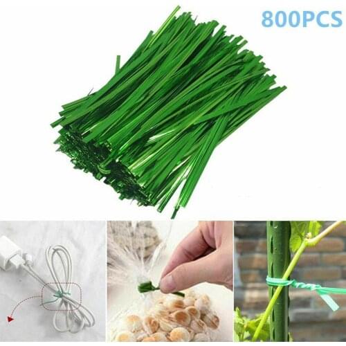 800pcs Green Landscape Reusable Garden Plastic Plant Belt Ties Tie Garden Bonsai Flower Cucumber Grape Rattan Supports