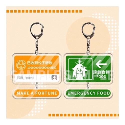 Anime Genshin Impact Warning Signs Acrylic Keychain Paimon Venti Gnayu Xiao Zhongli Klee Tartaglia Bag Pendant Keyring Cosplay