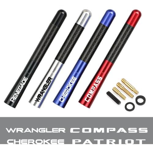 Car Antenna For Jeep RENEGADE WRANGLER CHEROKEE COMPASS PATRIOT TRAILHAWK COMMANDER LIBERTY RUBICON Carbon Fiber Radio Aerial