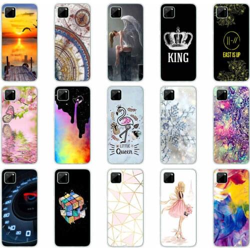 For Realme C11 Case Soft Silicon TPU Back tpu For OPPO Realme C11 C 11 RealmeC11 Phone Cover RMX2185 Bumper Funda case flower