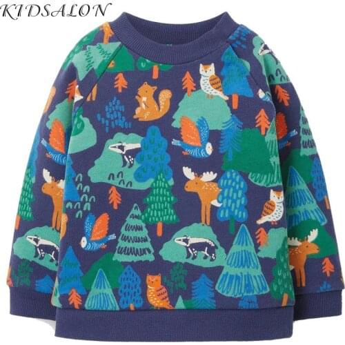 Children Hoodies & Sweatshirts Animal Pattern Kids Swearshirt Boys Long Sleeve Tops Baby Clothing Toddler Autumn Winter Pullover