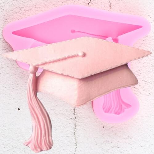 DIY Graduation Silicone Molds Bachelor Hat Cupcake Topper Fondant Cake Decorating Tools Clay Candy Chocolate Gumpaste Mould