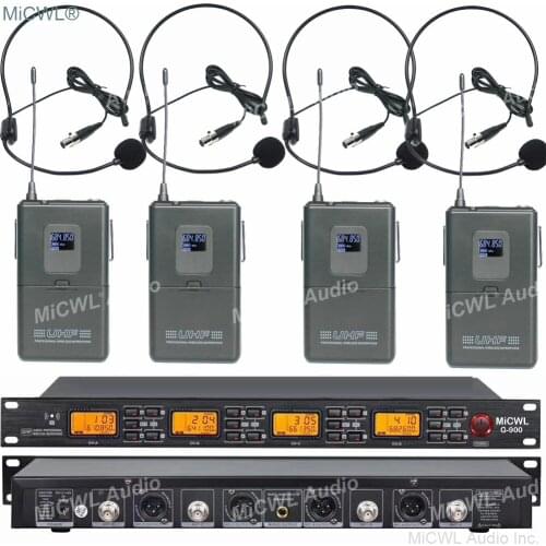 Original MiCWL 4 Headset Lavalier Wireless Microphone System for Stage Performance Karaoke G900 240 Channel Mics Microphones