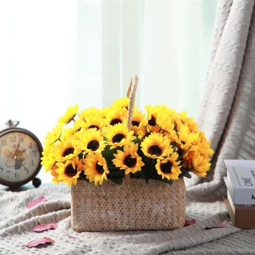 Fake Sunflower Artificial Sunflower 7-head Realistic Lovely Silk Sunflower Artificial Flower