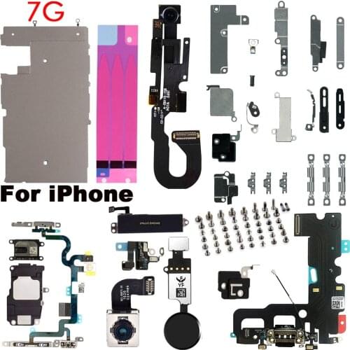 Complete Internal Parts For iPhone 7G 7Plus Home Button Rear Front Camera Power Volume Charging Flex Cable Ear Loud Speaker