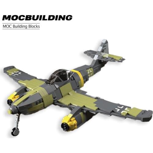 MOC Building Blocks Schmidt me 262 Flying Kids Military Combat Aircraft Swallow Fighter Mercer Assembly Model Brick Childrens