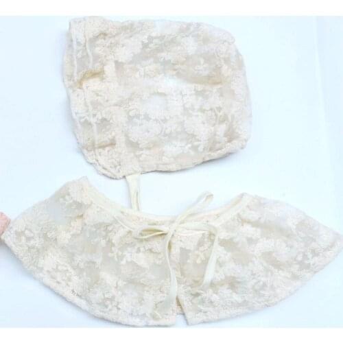 Baby Girl Lace Wrap and Matching Bonnet Set Newborn Photography Props Lace hat shawl Baby Outfit Lace scarf with bonnet set H219