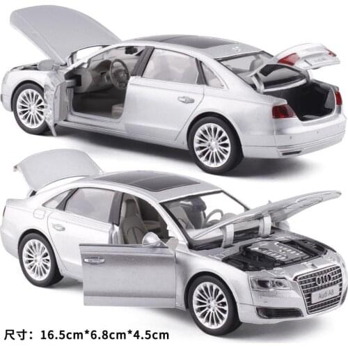 1:32 Scale Diecast Metal Alloy Car For TheAudi A8 Collectible Collection Model Pull Back Vehicle Sound&Light Toys