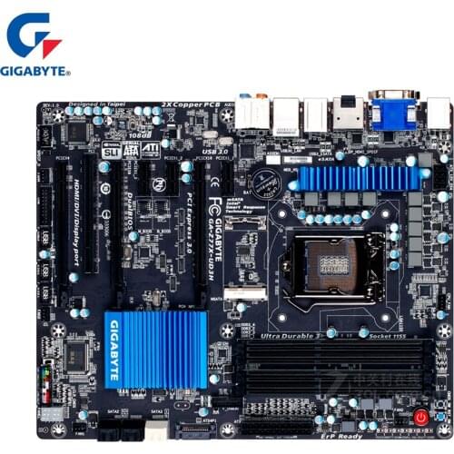 Gigabyte GA-Z77X-UD3H Motherboard LGA 1155 DDR3 USB3.0 32G Z77 Z77X-UD3H Desktop Mainboard Systemboard Integrated Graphics Used