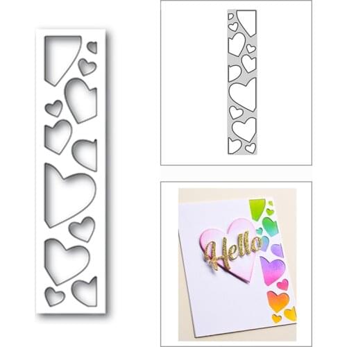 New 2021 Hidden Hearts Border Frame Metal Cutting Dies for DIY Scrapbooking and Card Making Decorative Embossing Craft No Stamps