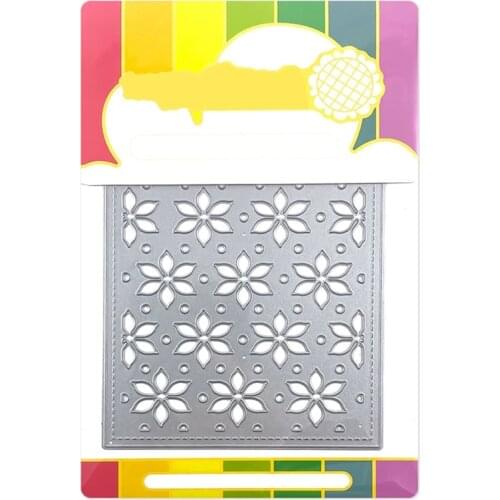 2021 New Rectangular Background Flower Metal Cutting Dies For DIY Craft Making Paper Greeting Card Scrapbooking No Clear Stamps