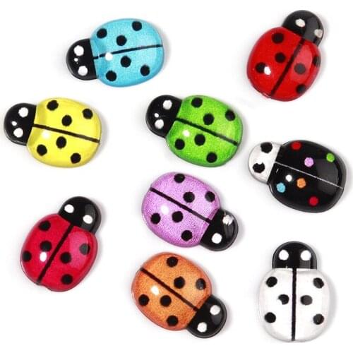 Resin Beetle Ladybug Simulation Acrylic Ladybug DIY Crafts Patch Accessories Potted Desktop Ornaments Room Garden Mirror Decor