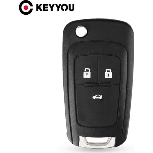KEYYOU Durable 3 Buttons Remote Key Case For Chevrolet Cruze 2010 2011 Aveo Epica Impala Camar Flip Folding Key Fob HU100 Uncut