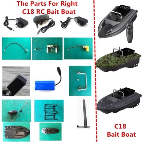 C18 Remote Control RC Fish Finder Electric Fishing Bait Boat Spare Parts 7.4V 5200mah battery/Charger/Recevier/Motor/Boat Cover