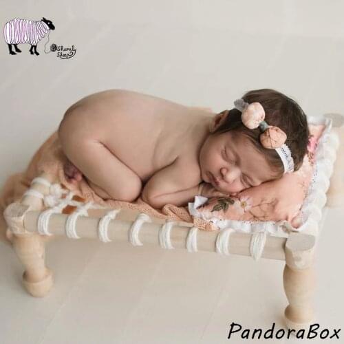 Newborn Wooden Sofa Photography Props Infant Baby Boy Girl Photo Shoots Studio Posing Woven Wood Bed Basket fotografia foto Prop