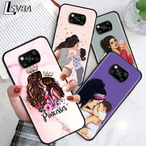 Hot Mom baby for Xiaomi Poco X3 NFC X2 M3 M2 F2 F3 Pro C3 F1 A2 Lite Mix3 Play Silicone Soft Black Phone Case