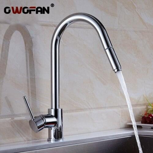 Kitchen Faucet Kitchen Sink Faucet Single Lever Silver Swivel 360 Degree Water Mixer Tap 2 Hose Hot and Cold Water Mixer N22-039