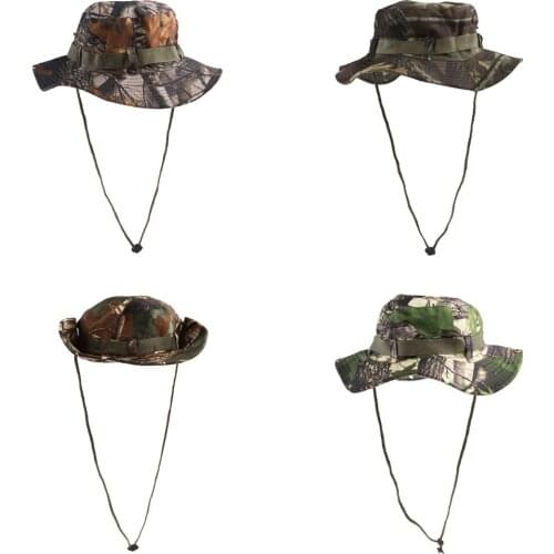 Men Women Sun-proof Camo Bucket Hat Cap for Hunting Hiking Fishing