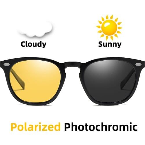 Unisex Photochromic Day Night Polarized Sunglasses for Men Women Safety Driving Fishing UV400 Anti-blue Light Cat Eye Eyewear