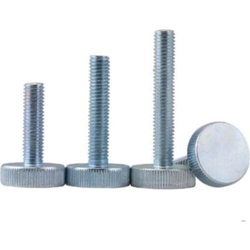 2-10pc DIN653 GB835 M3 M4 M5 M6 M8 zinc plated Knurling Flat Head Knurled Thumb Screw Hand Tighten Computer Screws length 6-40mm