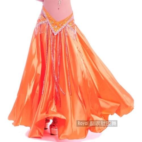 Lady Belly Dance Skirt Female Double Slit Ear Chiffon Belly Dancing Skirt for Women Belly Dance Costumes 12 Colors B-6854