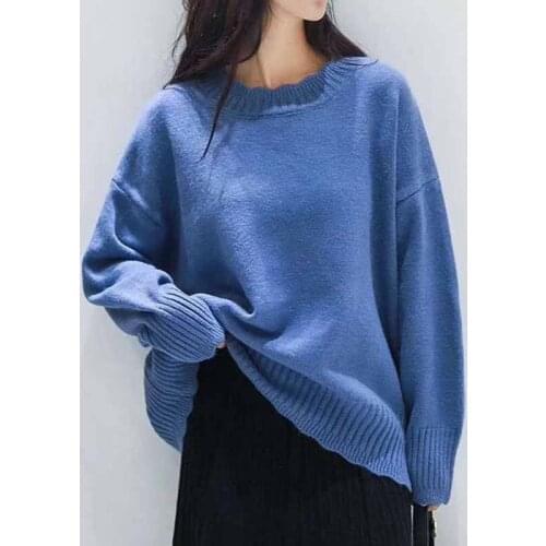 New Design Female Solid Hollow Out Knitted Sweater Long Batwing Sleeve Wear Casual Loose Knitted Pullover Women Autumn Jumper