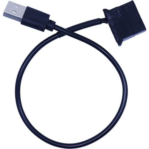 1pc 4Pin Female To 5V USB Male USB Adapter Cable USB To 4 Pin Molex Fan Power Cable Computer Case Adapter Cord