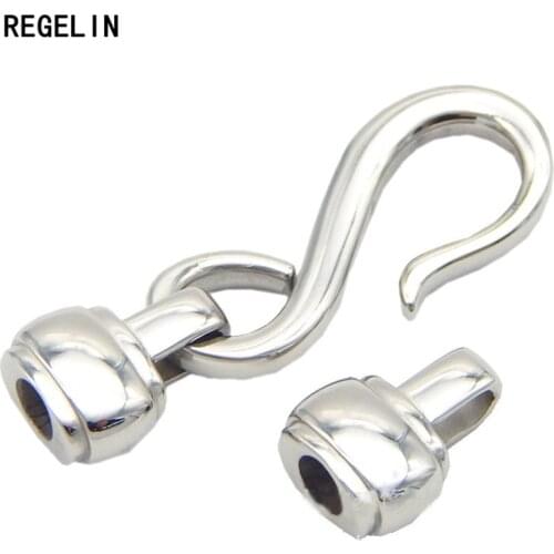 REGELIN S Style Stainless Steel Sliver Tone Jewelry Hole 4.2mm Bracelet End Clasps 1pc DIY Connectors Accessories Making Fitting
