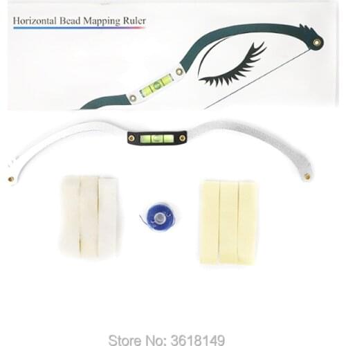 1pc Microblading Permannet Makeup Bow and Arrow Line Ruler Black Measuring Brow String Pre Inked Tattoo PMU for Mapping