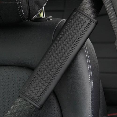 1PC Fibre Leather Embossed Seat Belt Shoulder Pads, Interior Seat Belt Shoulder Covers Car Seat Cover Safety Belts