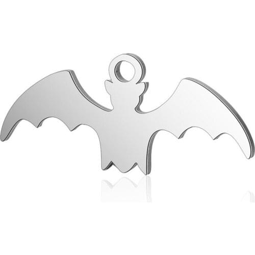 10PCS/lot Making Jewelry Findings Stainless Steel Bead Metal Pendant Laser Cut Bat Steel Charms For DIY Necklace Earrings