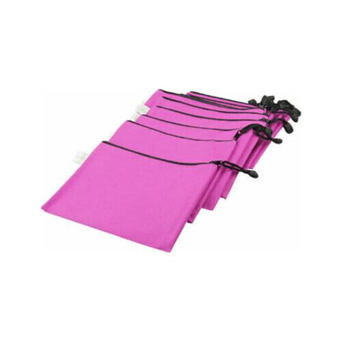 12 Pcs Fuchsia Nylon A5 Note Paper Zippered Bag w Hand Strap