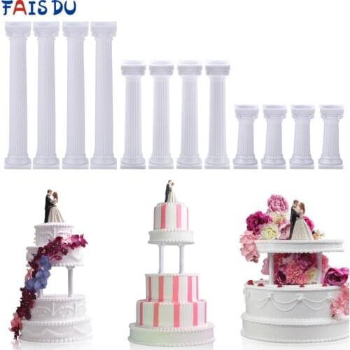 4Pcs/set Grecian Pillars Cake Stand for Cake Decorating Tool Valentines Day Cake Decoration Accessories Tools