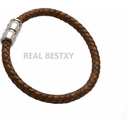 5pcs/lot Wholesale Price Classic Genuine Leather Bracelet For Men Hand Charm Jewelry Multilayer Magnet Handmade Gift Cool Boy