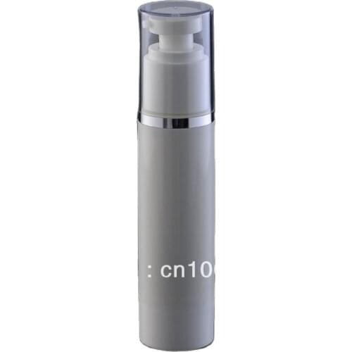 50 ML white airless vacuum pump lotion bottle with silver line used for Cosmetic Package