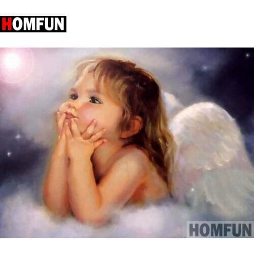 HOMFUN Diamond Painting Cross Stitch Pattern 5D Diamond Embroidery "Girl angel" Home Decor DIY diamond Art A27143