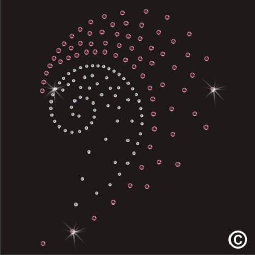 2pc/lot Swirl Iron On Bling Transfer hot fix rhinestone transfer motifs iron on design rhinestone applique patch for shirt